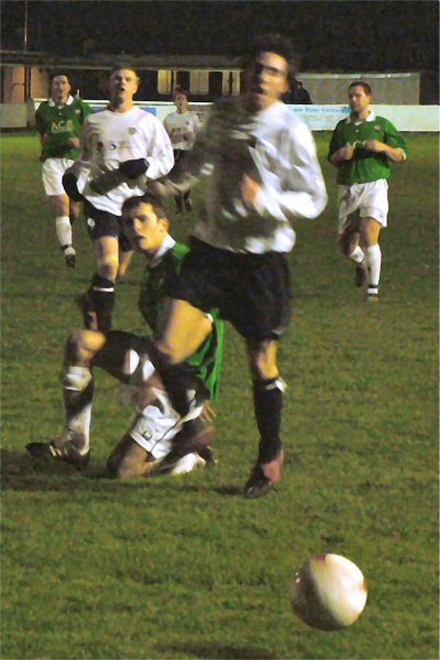 East Preston's Chris Hibberd beats the Pagham defence
