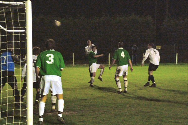 Jim Smith's header goes wide of the post
