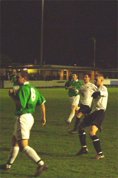 Tom White (6) can only watch as Lee Farrell scores East Preston's 2nd goal
