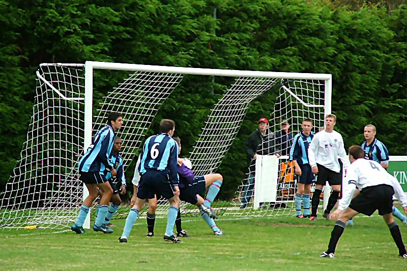 Colin Harris cuts out the ball for Merstham
