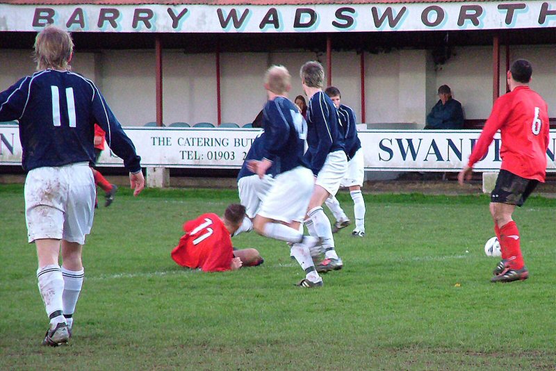 Danny Curd goes to ground
